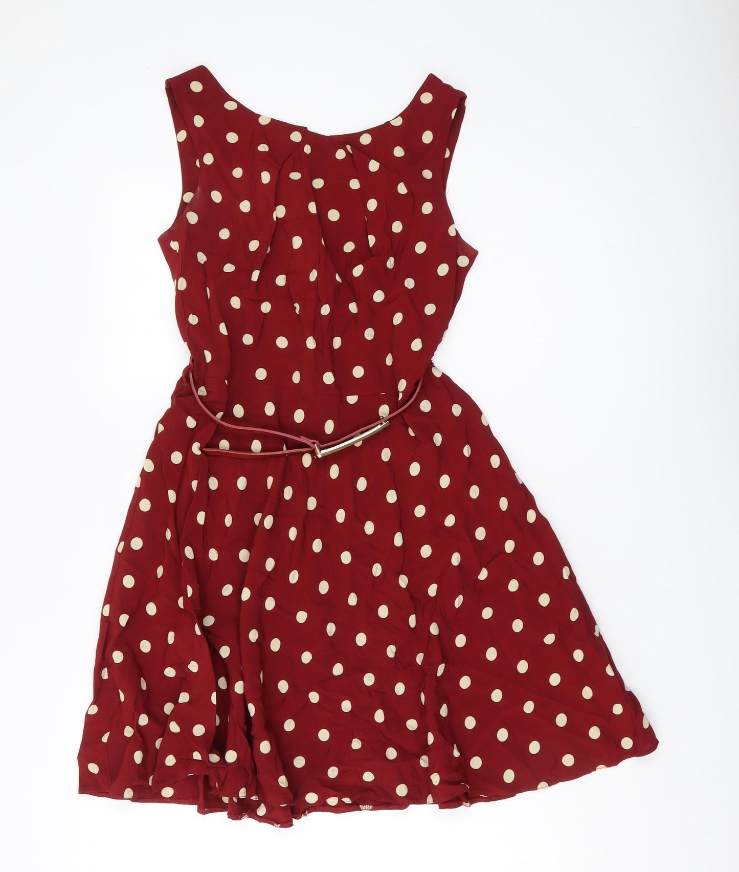 Apricot Women's Red A-Line Polka Dot Dress S