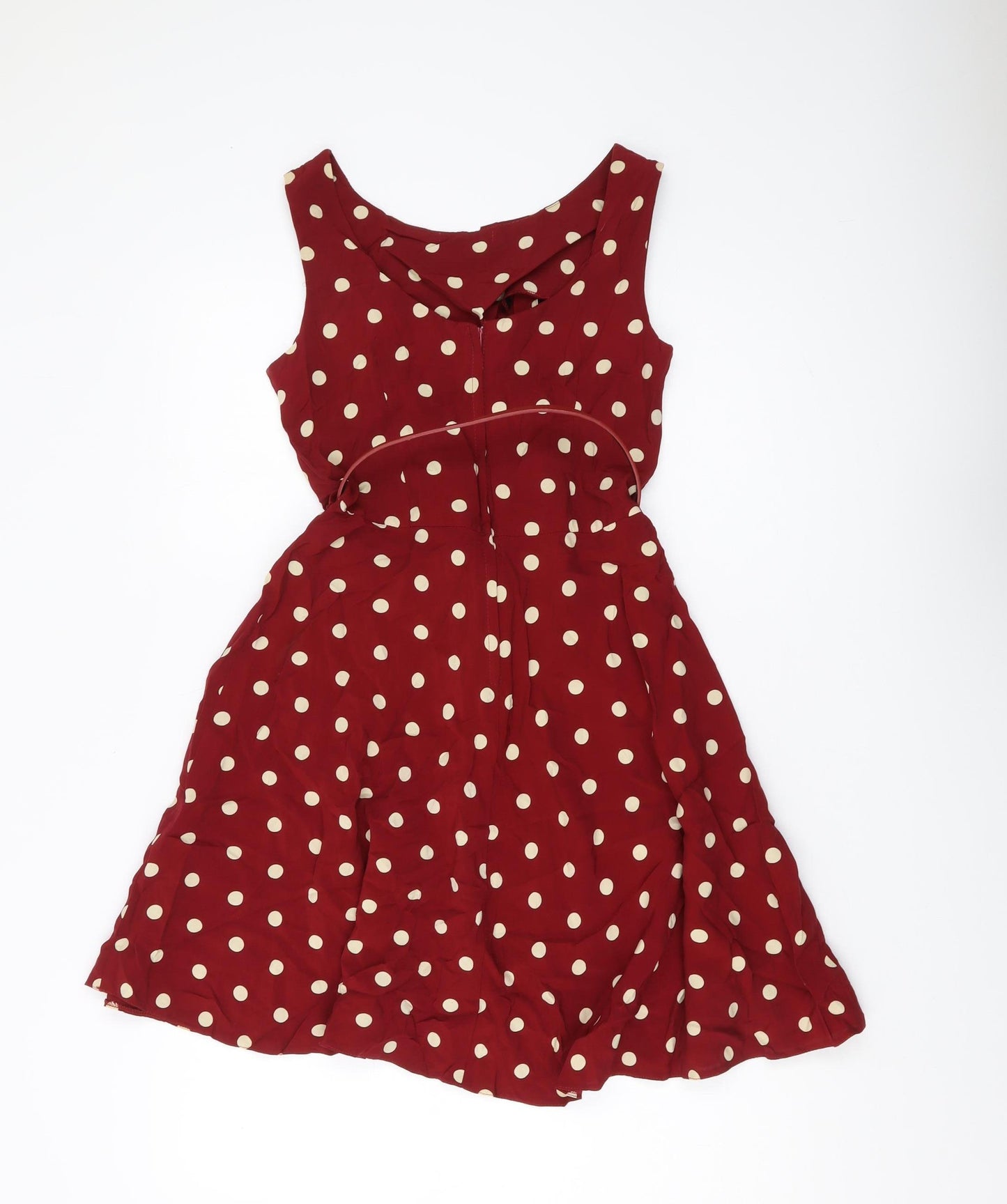 Apricot Women's Red A-Line Polka Dot Dress S
