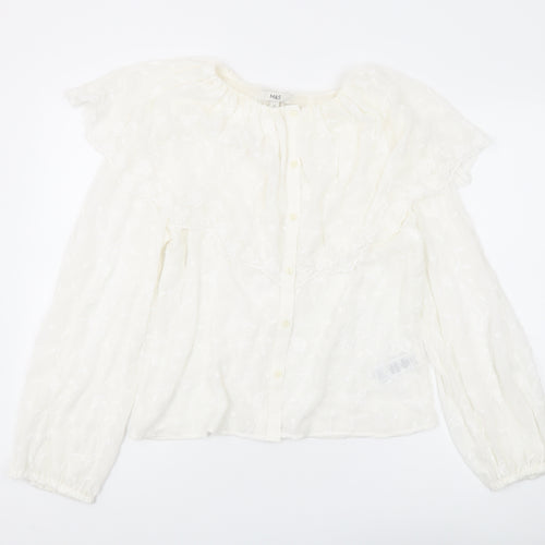Marks and Spencer Women's White Embroidered Blouse