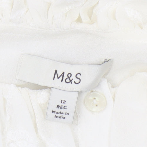 Marks and Spencer Women's White Embroidered Blouse