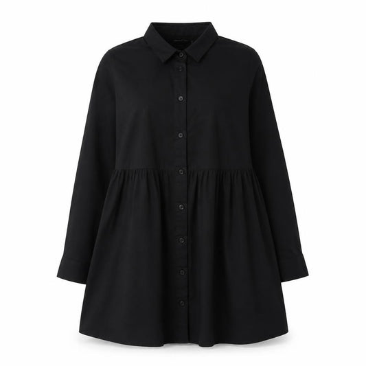 Front view of ASOS Women’s Black Shirt Dress, size UK 12