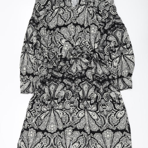 Marks and Spencer Womens Black Paisley A-Line Dress