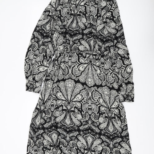 Marks and Spencer Womens Black Paisley A-Line Dress