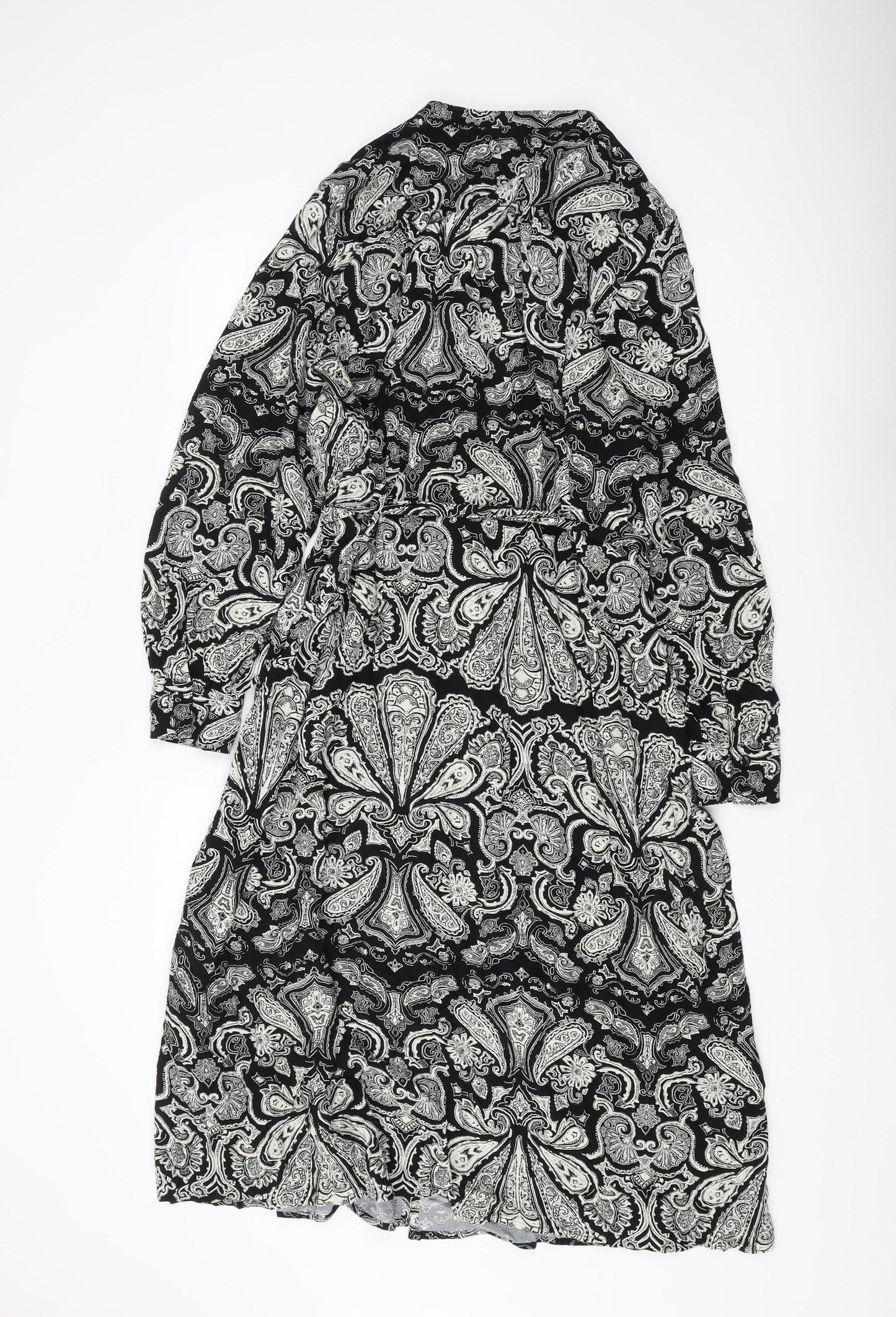 Marks and Spencer Womens Black Paisley A-Line Dress