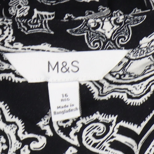 Marks and Spencer Womens Black Paisley A-Line Dress