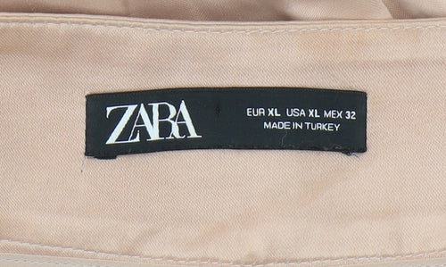 Zara Women's Beige Cropped Trousers XL Casual