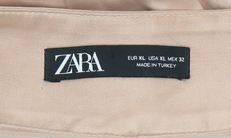 Zara Women's Beige Cropped Trousers XL Casual