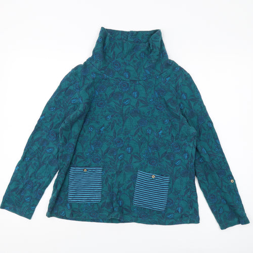 Maniamy Women's Green Floral Knit T-Shirt Size 12