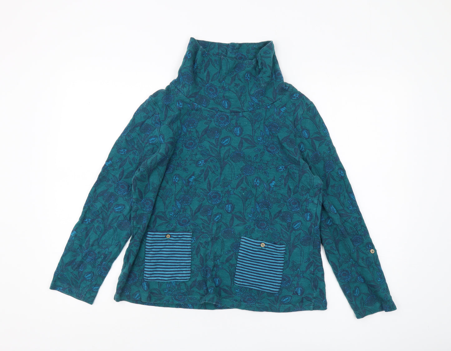 Maniamy Women's Green Floral Knit T-Shirt Size 12