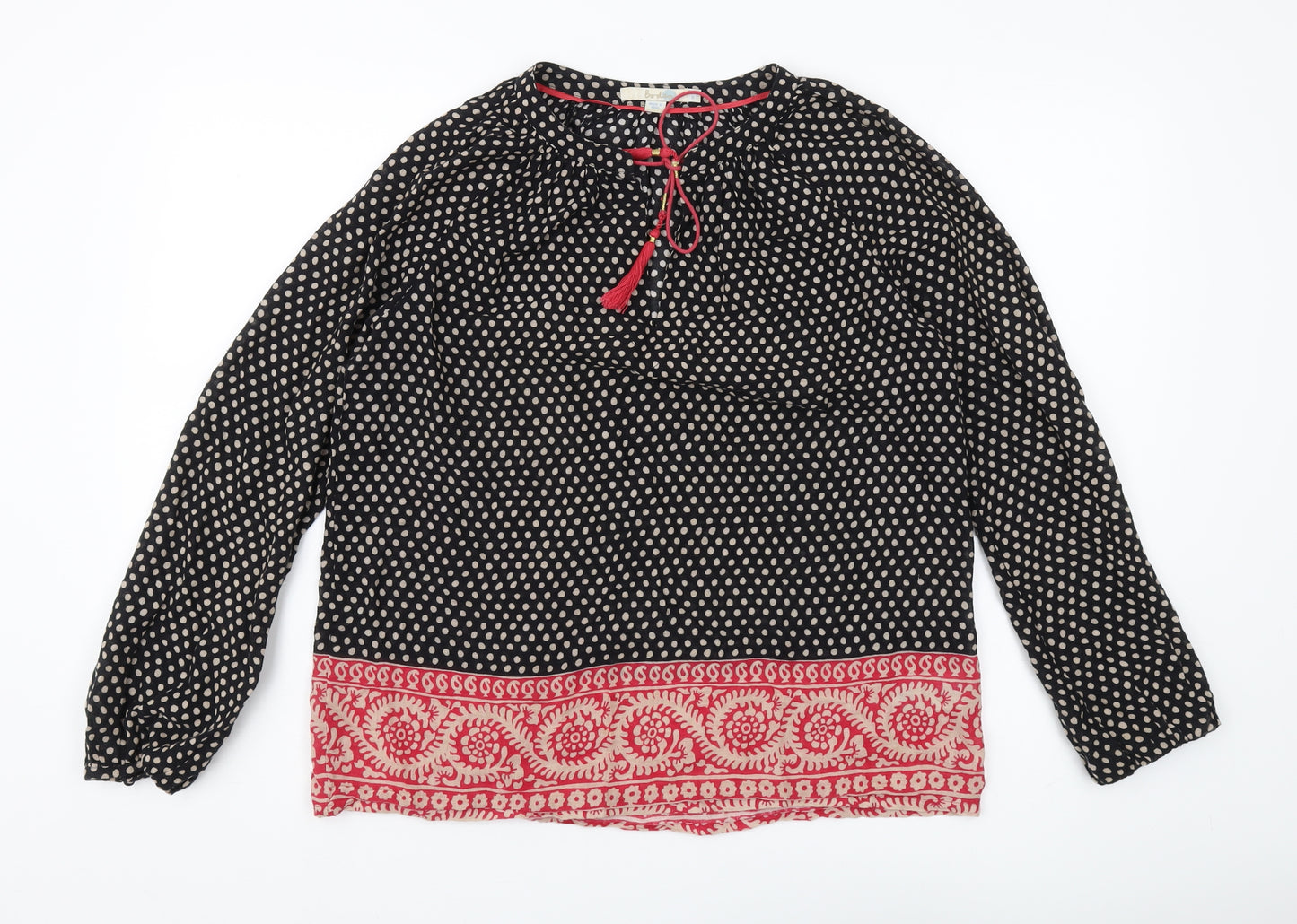 Boden Women's Black Polka Dot Blouse Size 12