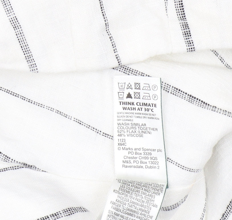 Marks and Spencer Women's White Striped Tank Top