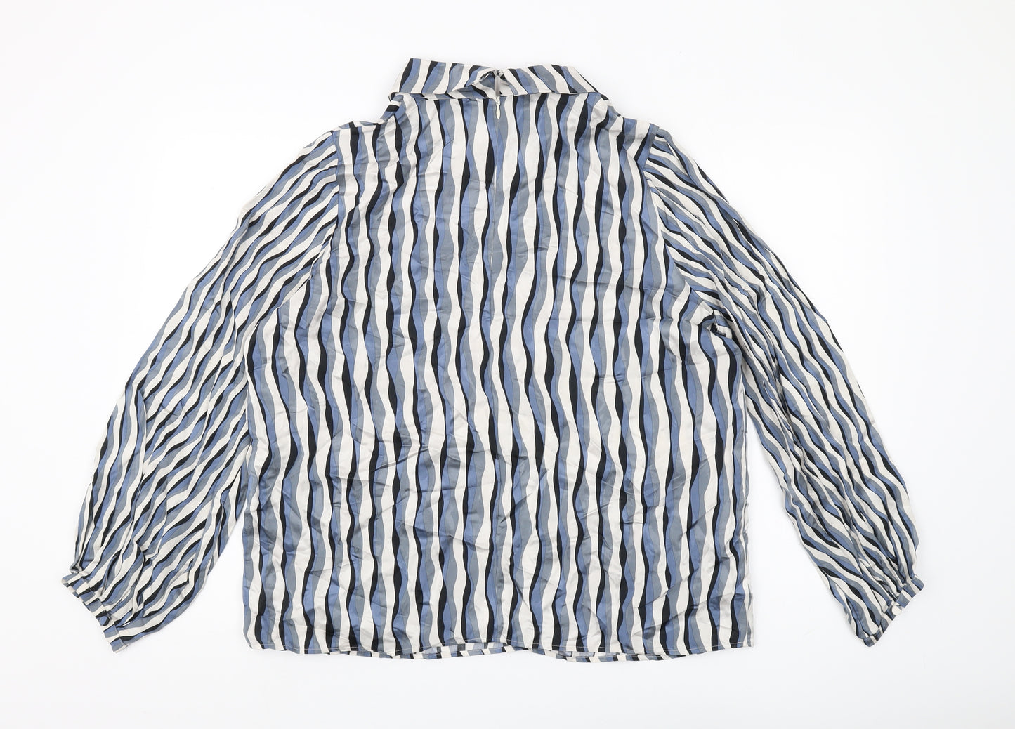 Jaeger Women's Multicoloured Striped Blouse Size 14