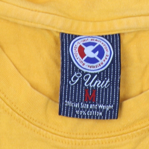 G Unit Men's Medium Yellow Cotton Graphic T-Shirt