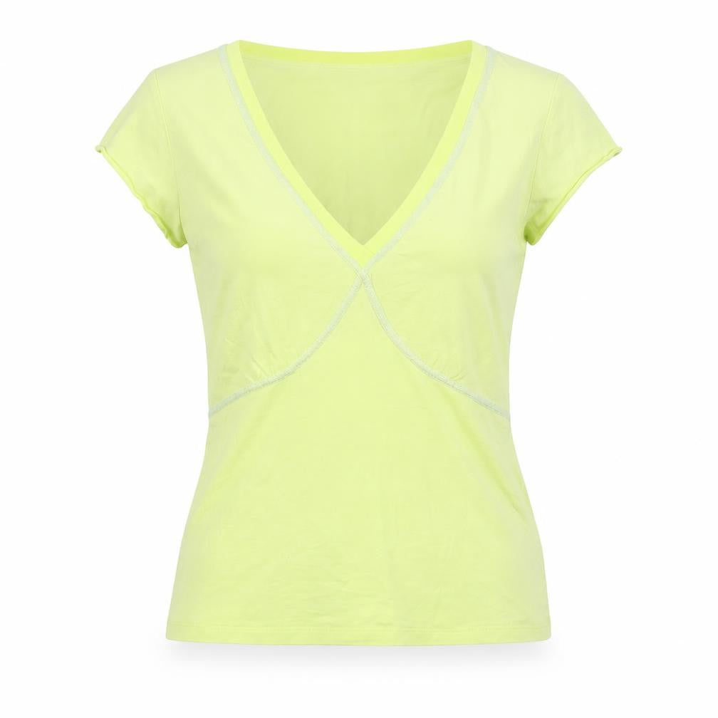 Claudia Sträter Women's Yellow V-Neck T-Shirt, Size 8