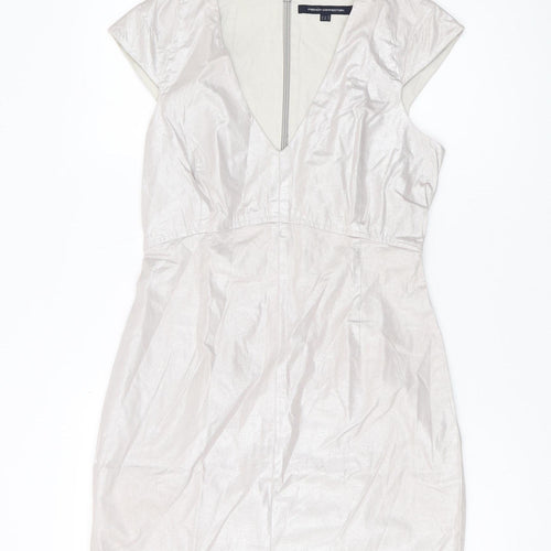 French Connection Women's Silver Dress - Size 12