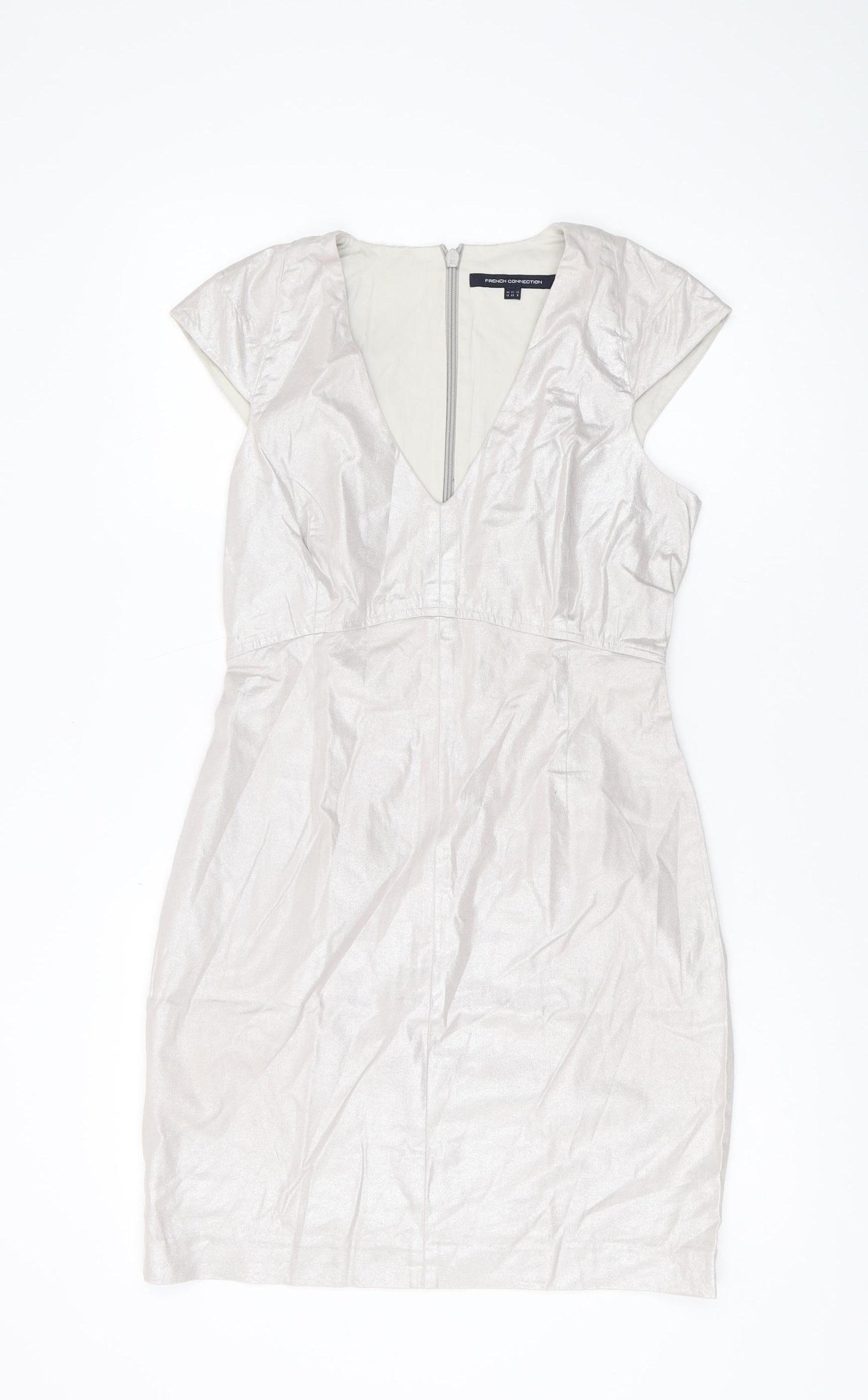 French Connection Women's Silver Dress - Size 12