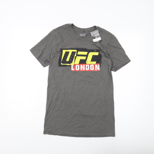 UFC Men's Grey Graphic T-Shirt, Size S, Short Sleeve
