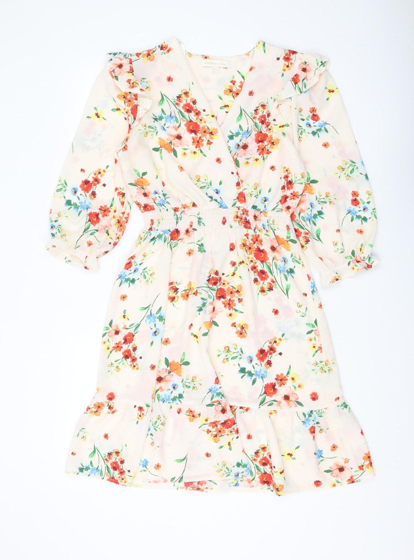 Monteau Women Floral Wrap Dress Multicoloured L