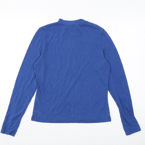 Monki Women's Blue High Neck Long Sleeve T-Shirt M