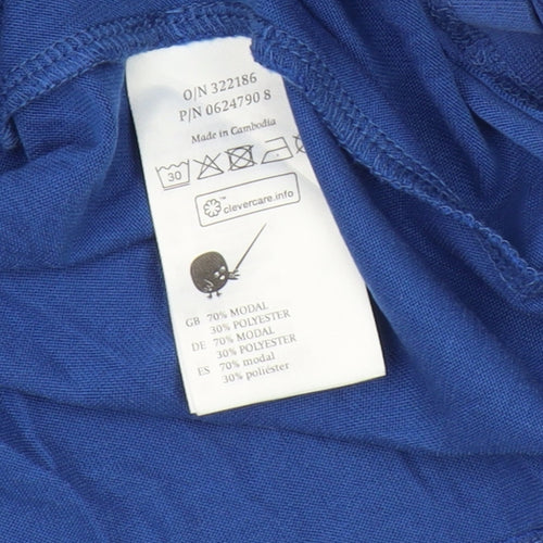 Monki Women's Blue High Neck Long Sleeve T-Shirt M