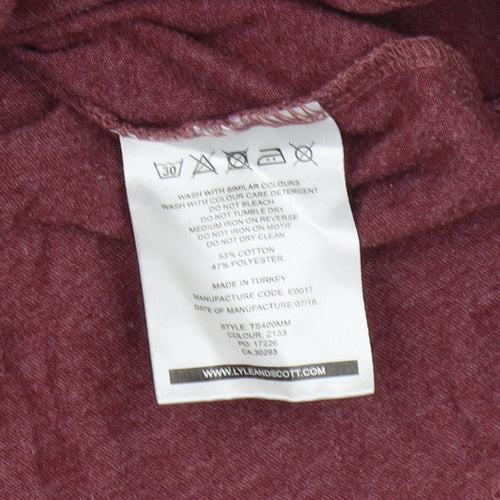 Lyle & Scott Red Men's Large T-Shirt, Short Sleeve