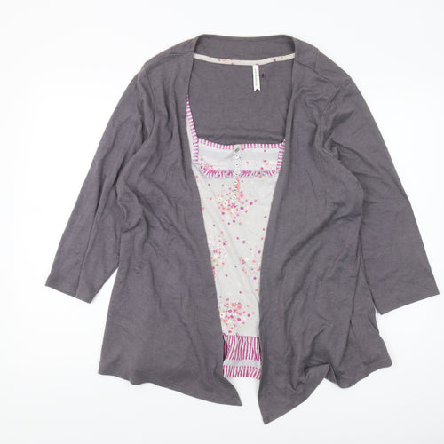 Marks and Spencer Women's Grey Pink Floral Blouse Size 20