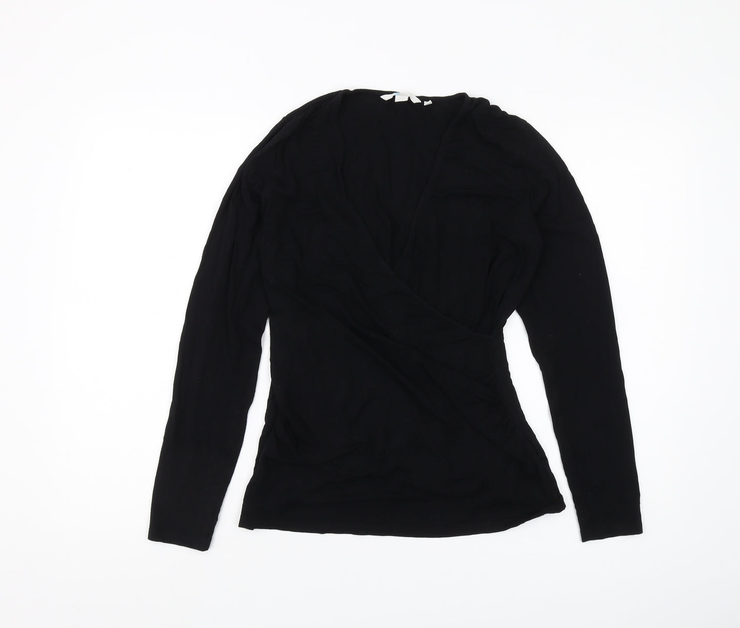 Boden Women's Black Wrap Top Size 16 Long Sleeve