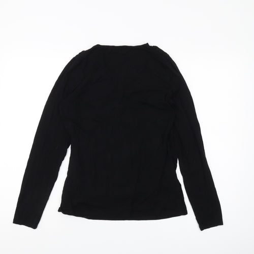 Boden Women's Black Wrap Top Size 16 Long Sleeve