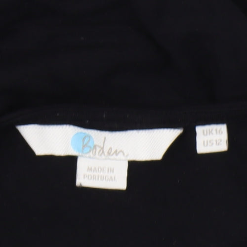 Boden Women's Black Wrap Top Size 16 Long Sleeve