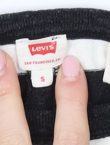 Levi's Women's Black Striped T-Shirt, Size S, Casual