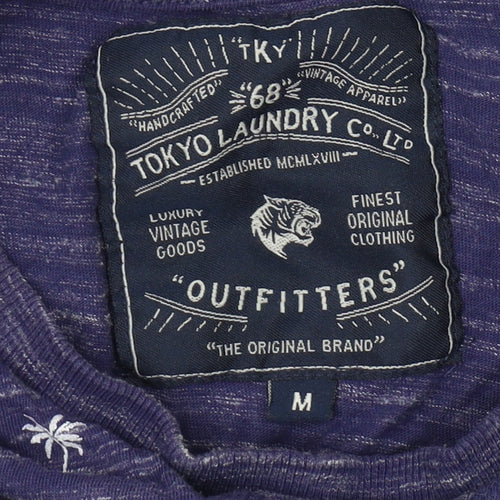 Tokyo Laundry Men's Purple Beach Short Sleeve T-Shirt M