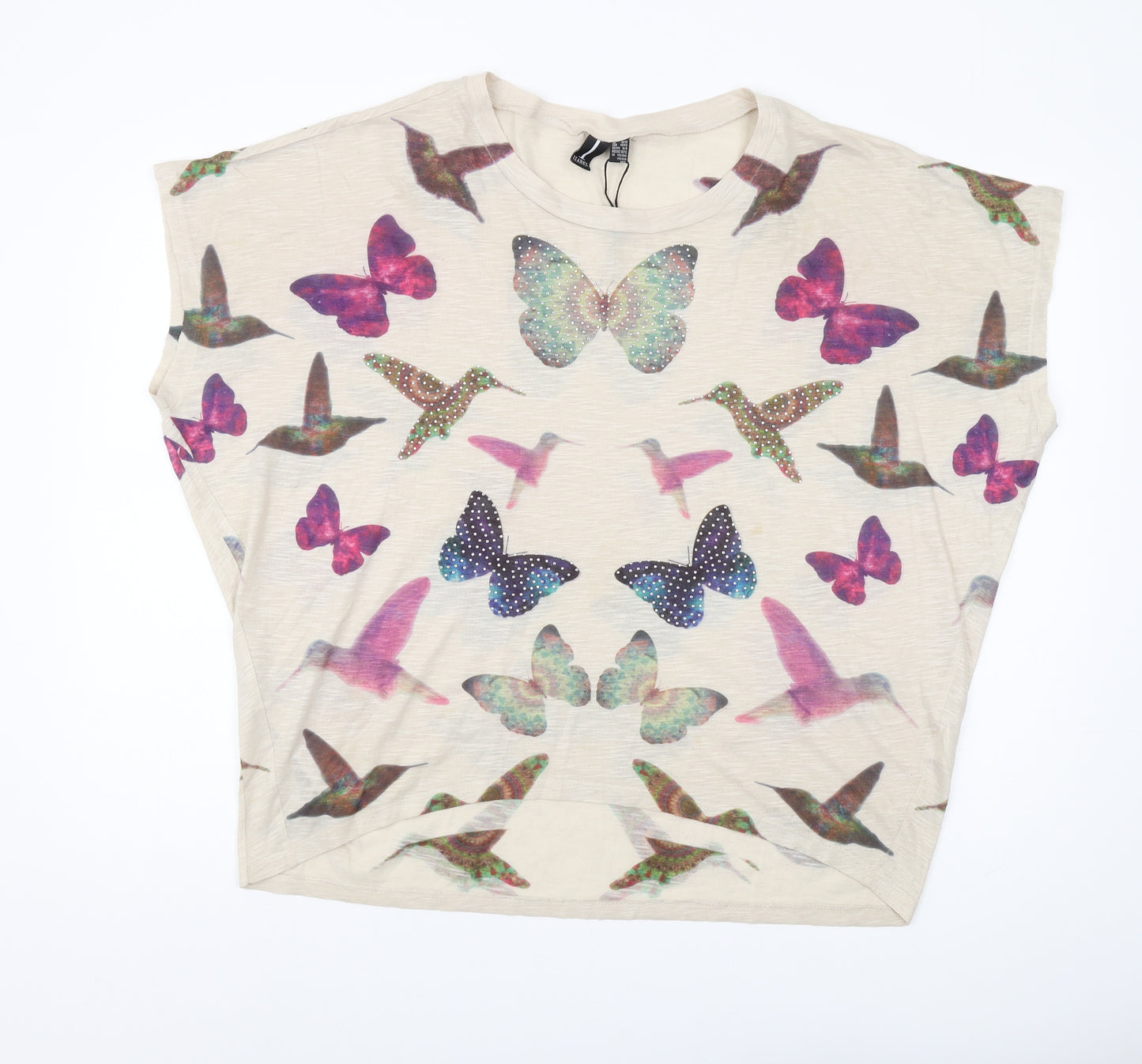 Izabel London Women's Beige Butterfly Top