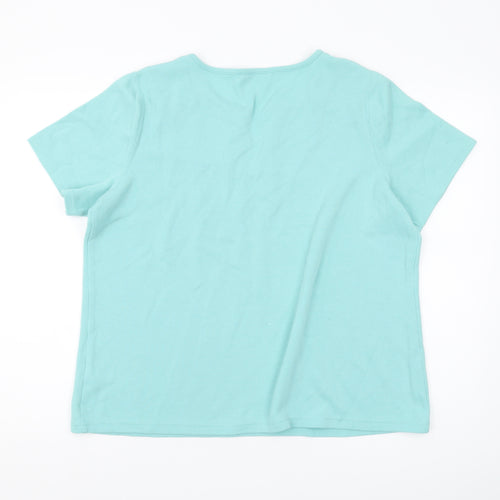 Bonmarché Women's Blue Lace Accented T-Shirt Size 20