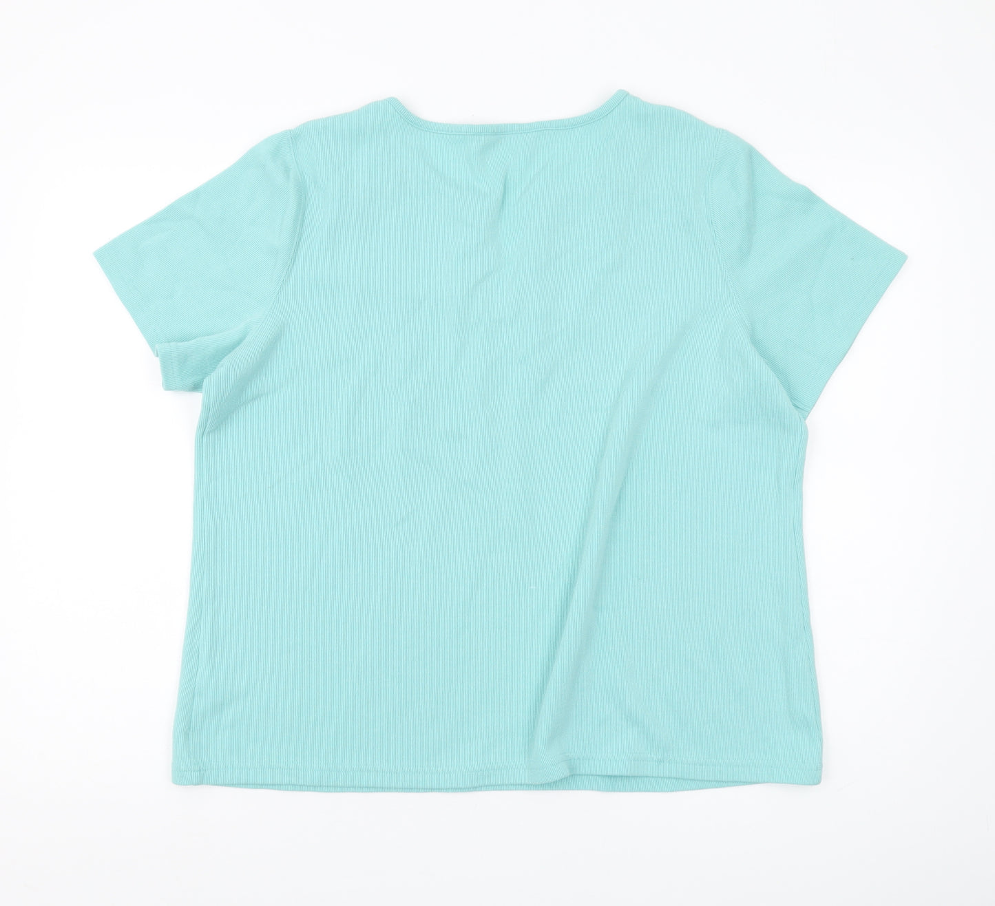 Bonmarché Women's Blue Lace Accented T-Shirt Size 20