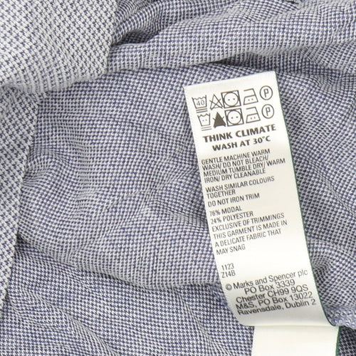 Marks and Spencer Men's Blue L Geometric Polo Shirt