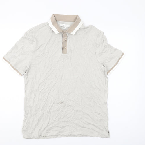 Marks and Spencer Beige Men's M Polo Short Sleeve