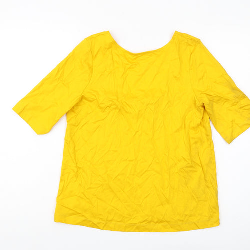 Jaeger Women's Yellow Basic Top Size 12