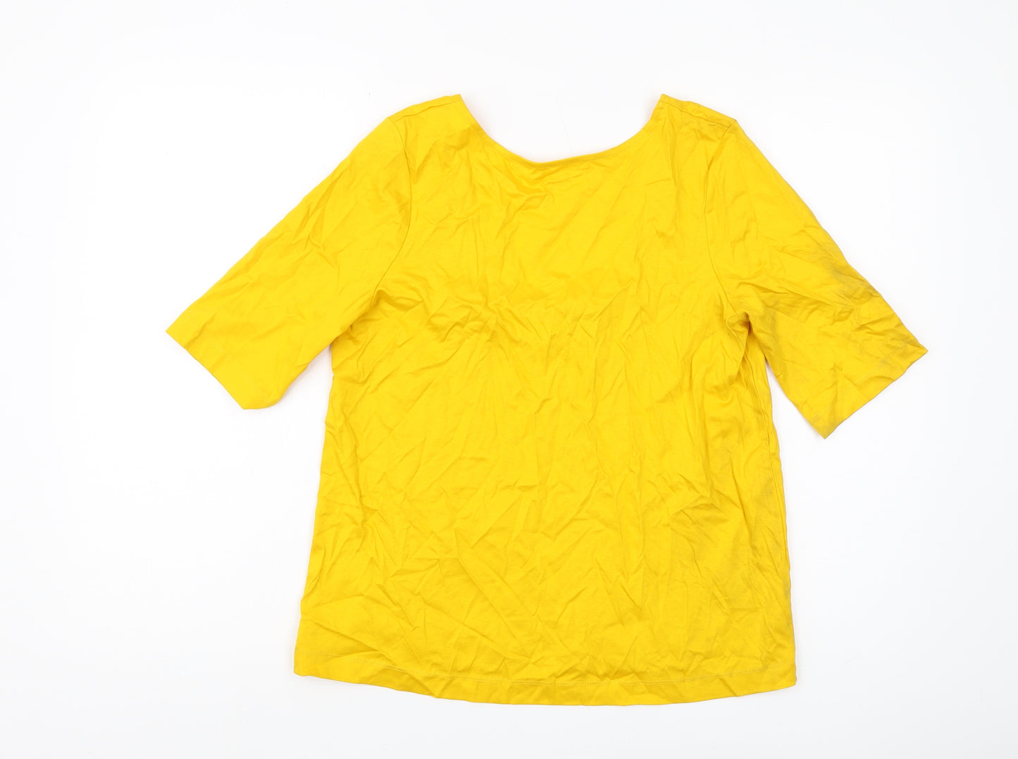 Jaeger Women's Yellow Basic Top Size 12