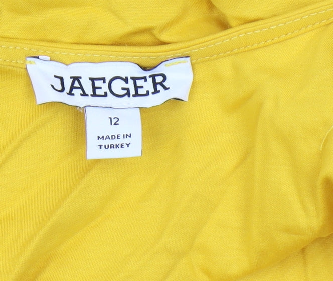 Jaeger Women's Yellow Basic Top Size 12