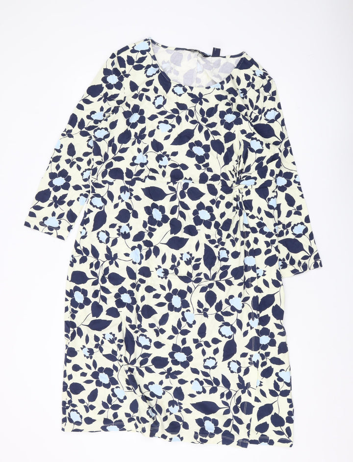 Lands' End Women's Floral Shift Dress, L, Multicoloured