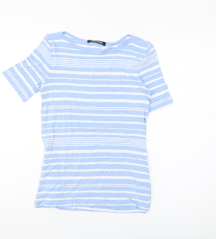 Betty Barclay Women's Blue Striped T-Shirt Size 8