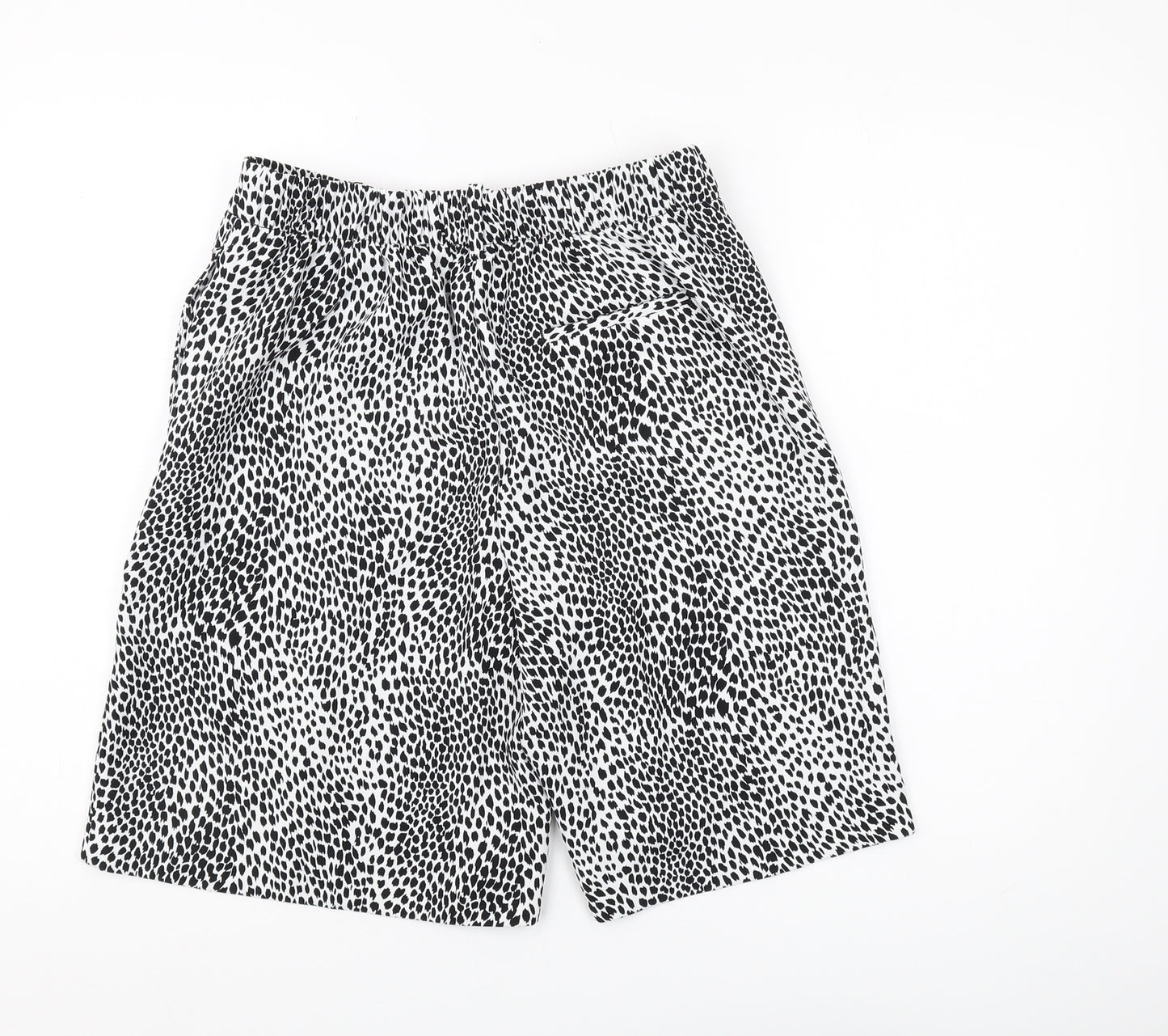 Marks & Spencer Women's Black Animal Print Shorts, Size 10