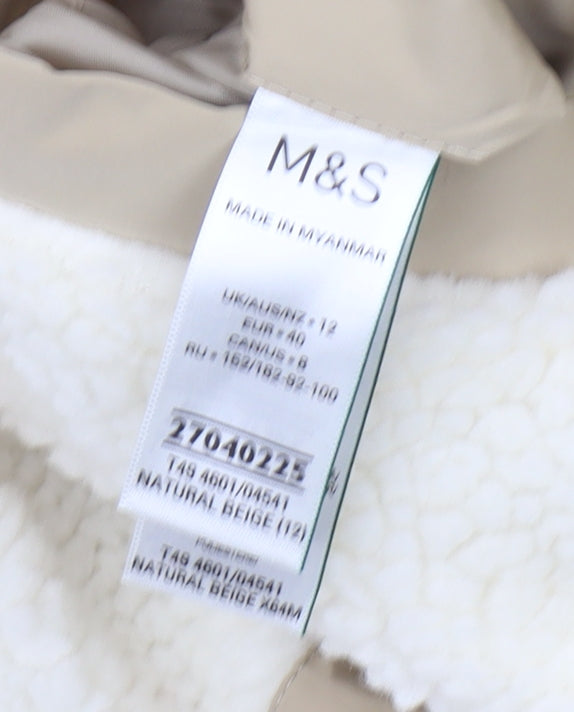 Marks and Spencer Women's Beige Hooded Jacket Size 12