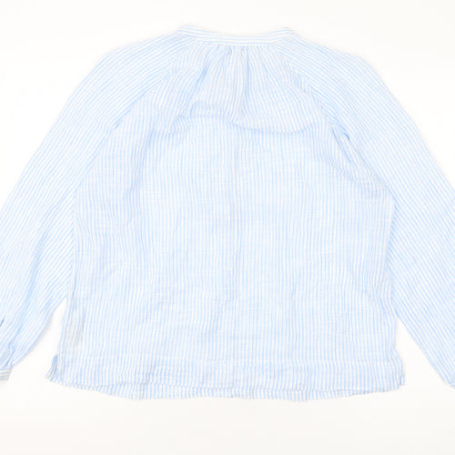 Whistles Women's Blue Striped Blouse, Size 12