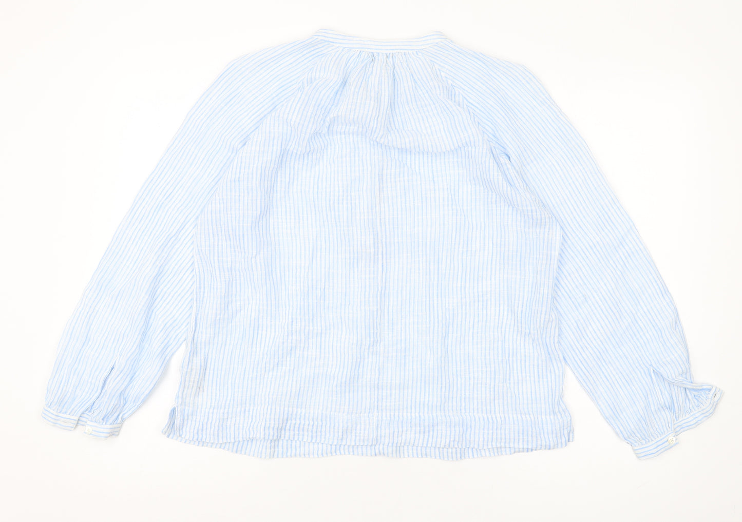 Whistles Women's Blue Striped Blouse, Size 12