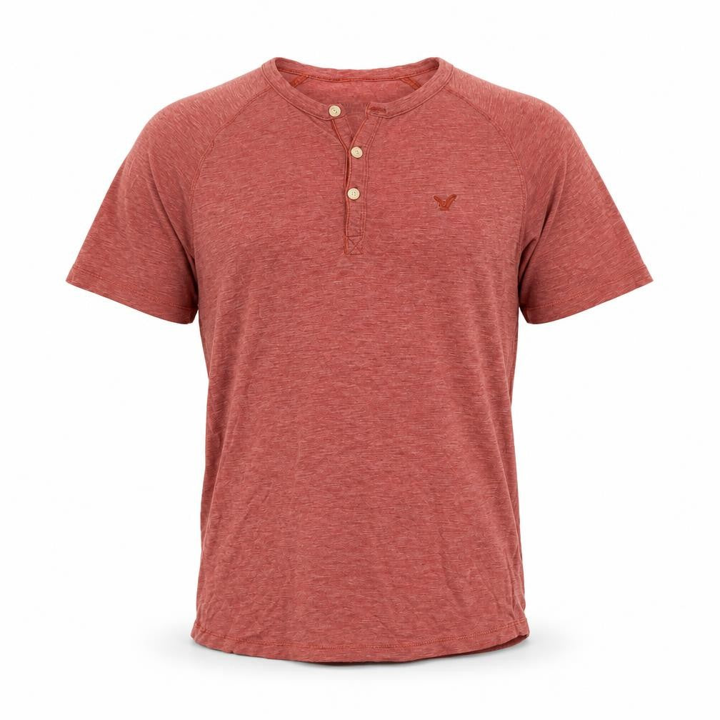 American Eagle Men's Red XS Henley T-Shirt Classic Fit