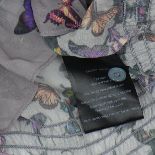 Ted Baker Women's Multicoloured Butterfly Blouse Size 6
