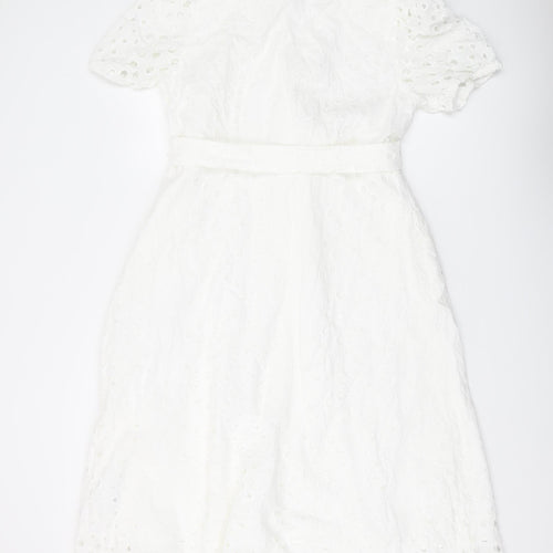 Marks and Spencer Women's White Shirt Dress, Size 16