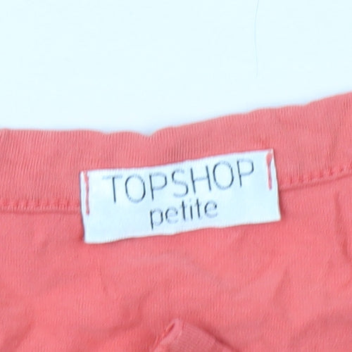 Topshop Women's Red Wrap Blouse Size 10 Petites