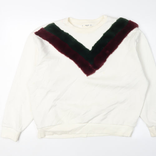 Mango Women's Ivory Pullover Sweatshirt L